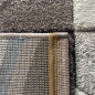 Preview: Designer Teppich Moderner Teppich Wohnzimmer Teppich Kurzflor Teppich mit Konturenschnitt Karo Muster Pastellfarben Blau Creme Beige Dunkelgrau