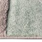 Preview: Designer Teppich Moderner Teppich Wohnzimmer Teppich Kurzflor Teppich mit Konturenschnitt Karo Muster Pastellfarben Grün Creme Beige Dunkelgrau