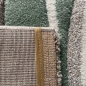 Preview: Designer Teppich Moderner Teppich Wohnzimmer Teppich Kurzflor Teppich mit Konturenschnitt Karo Muster Pastellfarben Grün Creme Beige Dunkelgrau
