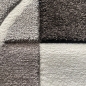 Preview: Designer Teppich Moderner Teppich Wohnzimmer Teppich Kurzflor Teppich mit Konturenschnitt Karo Muster Pastellfarben Rosa Creme Beige Dunkelgrau