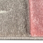 Preview: Designer Teppich Moderner Teppich Wohnzimmer Teppich Kurzflor Teppich mit Konturenschnitt Karo Muster Pastellfarben Rosa Creme Beige Dunkelgrau