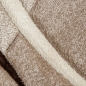 Preview: Designer Teppich Moderner Teppich Wohnzimmer Teppich Kurzflor Teppich mit Konturenschnitt Karo Muster Braun Beige Mocca