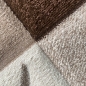 Preview: Designer Teppich Moderner Teppich Wohnzimmer Teppich Kurzflor Teppich mit Konturenschnitt Karo Muster Braun Beige Mocca