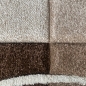 Preview: Designer Teppich Moderner Teppich Wohnzimmer Teppich Kurzflor Teppich mit Konturenschnitt Karo Muster Braun Beige Mocca