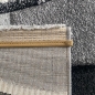 Preview: Designer Teppich Moderner Teppich Wohnzimmer Teppich Kurzflor Teppich mit Konturenschnitt Karo Muster Grau Weiss Schwarz