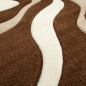 Preview: Wohnzimmer Teppich mit Wellen | pflegeleicht | in braun weiß