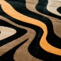 Preview: Pflegeleichter Teppich mit Wellenoptik in schwarz-braun