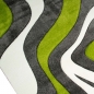 Preview: Teppich mit geschwungenen Linien | grün grau weiß