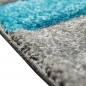 Preview: Teppich mit Wellenmuster | pflegeleicht | in türkis grau weiß
