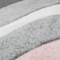 Preview: Rosa grauer Teppich mit Wellendesign | pflegeleicht& praktisch