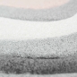 Preview: Rosa grauer Teppich mit Wellendesign | pflegeleicht& praktisch