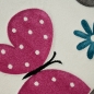 Preview: Kinderzimmer-Teppich mit Schmetterlingen in creme pink