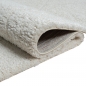 Preview: Teppich Rautenoptik Creme Wohnzimmer Hochflor weich pflegeleicht