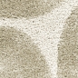 Preview: Moderner Hochflor Teppich Creme Akzente Weich pflegeleicht in organischem Muster Creme Beige