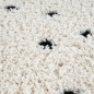 Preview: Moderner Teppich  Hochflor  mit Pünktchen-Design weich modern Beige mit Schwarzen Punkten