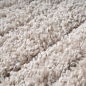Preview: Teppich Beige mit Linienmuster weich pflegeleicht fürs Wohnzimmer