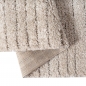 Preview: Teppich Beige mit Linienmuster weich pflegeleicht fürs Wohnzimmer