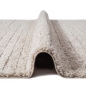 Preview: Teppich Beige mit Linienmuster weich pflegeleicht fürs Wohnzimmer