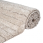Preview: Teppich Beige mit Linienmuster weich pflegeleicht fürs Wohnzimmer