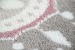 Preview: Designer Teppich Moderner Teppich Wohnzimmer Teppich Klassisch gemustert Kreis Ornamente in Pink Lila Grau Creme