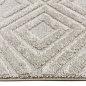 Preview: Wohnzimmerteppich Boho Style gemustert mit Rauten und Kreisen in Beige