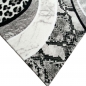 Preview: Moderner Teppich Leopardenmuster Grau Schwarz Creme fürs Zuhause