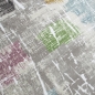 Preview: Moderner Kurzflorteppich Grau-Beige mit farbenfrohen Akzenten