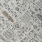Preview: Teppich Creme mit floraler Ornamentik, Fransen und modernem Design