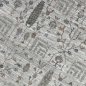 Preview: Teppich Creme mit floraler Ornamentik, Fransen und modernem Design