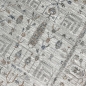 Preview: Teppich Creme mit floraler Ornamentik, Fransen und modernem Design
