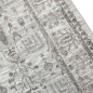 Preview: Teppich Creme mit floraler Ornamentik, Fransen und modernem Design