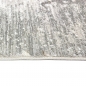 Preview: Teppich Grau Creme mit abstrakter Struktur, Fransen und modernem Design