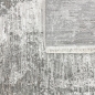 Preview: Teppich Grau Creme mit abstrakter Struktur, Fransen und modernem Design