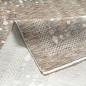 Preview: Teppich Dunkelbeige mit Bordürenmuster, Fransen und modernem Design