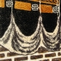 Preview: Gebetsteppich Schwarz Gold Beige mit Ornamentmotiv und Fransen