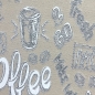 Preview: Küchenläufer Teppich beige waschbar mit „Coffee“ Schriftzug in weiß
