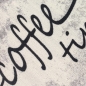 Preview: Küchenläufer Grau mit Coffee-Time-Schriftzug und melierter Optik
