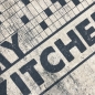 Preview: Küchenläufer Teppich waschbar mit Kochutensilien und Schriftzug