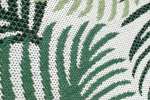 Preview: In- & Outdoor Teppich Sisal Optik Balkon Küche Wohnzimmer Terrasse Palmenzweige in grün auf sandfarbe