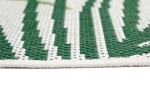 Preview: In- & Outdoor Teppich Sisal Optik Balkon Küche Wohnzimmer Terrasse Palmenzweige in grün auf sandfarbe