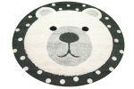 Preview: Kinderzimmer Teppich Baby Spielteppich 3D Optik High Low Effekt Kuschel Bär creme grau schwarz