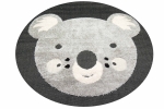Preview: Picknick Teppich Outdoor Kinderzimmer Baby Spielteppich 3D Optik High Low Effekt Koalabär creme grau schwarz