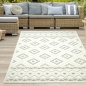 Preview: Sisal In- & Outdoor Teppich orientalisches 3d Muster Quadrate & Dreiecke creme