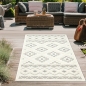 Preview: Sisal In- & Outdoor Teppich orientalisches 3d Muster Quadrate & Dreiecke creme