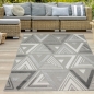 Preview: Sisal In- & Outdoor Teppich modernes 3d Dreiecksmuster abstrakt creme grau