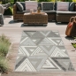 Mobile Preview: Sisal In- & Outdoor Teppich modernes 3d Dreiecksmuster abstrakt creme grau