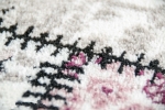 Preview: Edler Designer Teppich Moderner Teppich Wohnzimmer Teppich Patchwork Vintage Meliert Karo Muster in Lila Creme Grau Rosa Schwarz