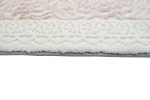Preview: Designer und  Moderner Teppich Wollteppich mit Ornamenten in Pink Creme Beige - 160x230 cm oval