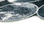 Preview: Kuhfell Teppich - Läufer 80x300 cm - Patchwork in Schwarz Grau Weiß