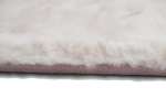 Preview: Teppich Kunstfellteppich Hochflor Faux Fur Hasenfell uni Farbe rosa